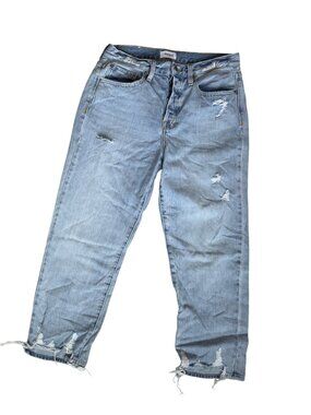 PIstola Jeans Womens Size 29 High Rise Crop Distressed Raw Hem Button Fly